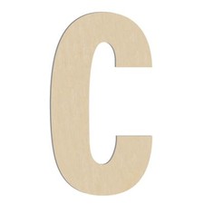 17 Inch Large Wooden Letter C 1/4 in Thick Big Wood Letter for Wall Decor Crafts