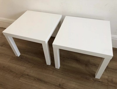 Ikea Gloss White Lack Side Square Wooden Coffee Table 55x55x45cm Ikea Gloss White Lack Side Square, Ikea White Gloss Square Coffee Table