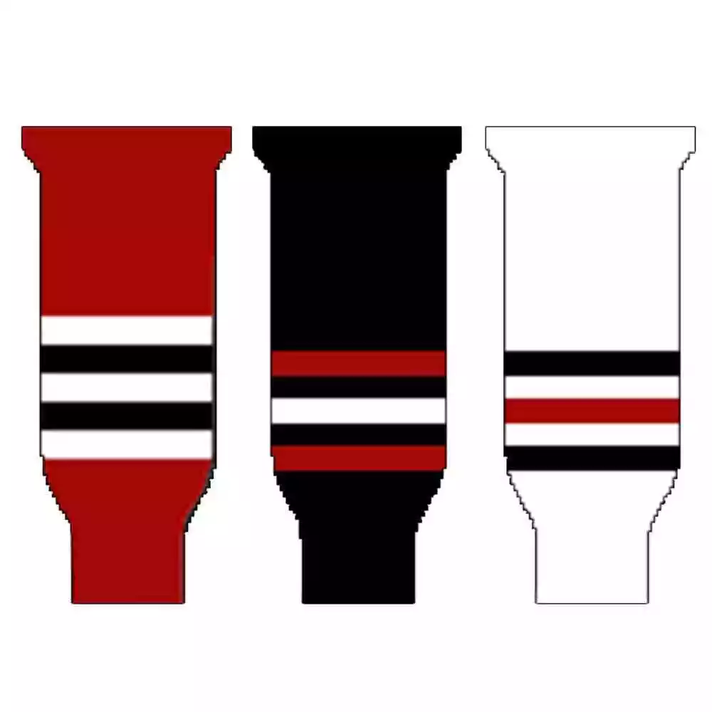 NHL Knitted Ice Inline Hockey Socks Chicago Blackhawks Merch