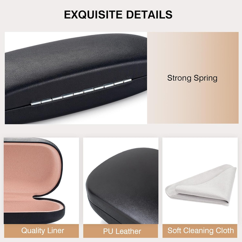 Marvolia Glasses Case Hard Shell - PU Leather Eyeglass Cases Eyeglasses Case for - Picture 6 of 12