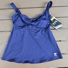 TYR Durafast Elite Women's Solid Navy Twisted Tank Sz 6 NEW