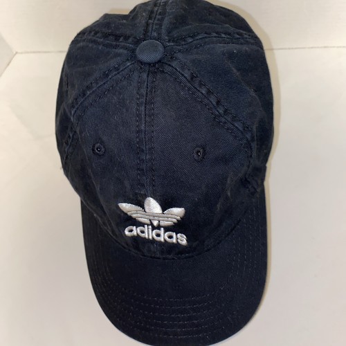 adidas Trefoil Black Strapback Dad Hat Adjustable Baseball Cap Originals - Picture 5 of 7