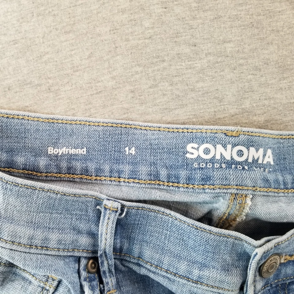 Sonoma Jeans Women's Sz 14 Boyfriend Light Wash Stretch Mat. Normcore Cute Nice - Image 3 of 4