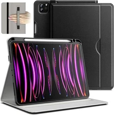 JETech Case for iPad Pro 11-Inch 4/3/2 (2022/2021/2020 Model), PU Black 