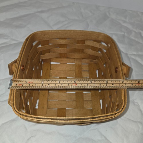 Longaberger Medium Berry Basket Floral Liner Divided Protector Lid 2005 7X7 - Picture 9 of 17