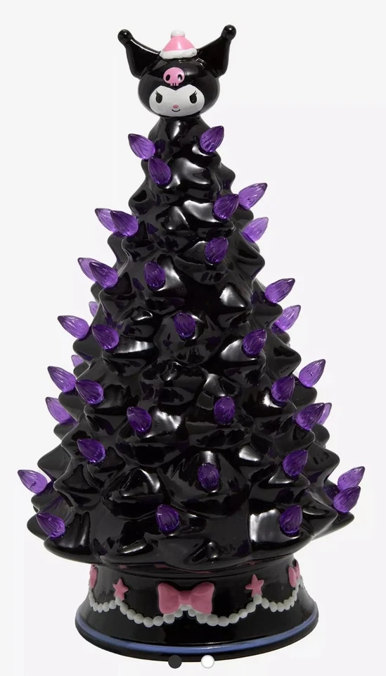 Sanrio Kuromi Ceramic Christmas Tree 6" Purple Lights Decor hello kitty purple  - Image 3 of 4