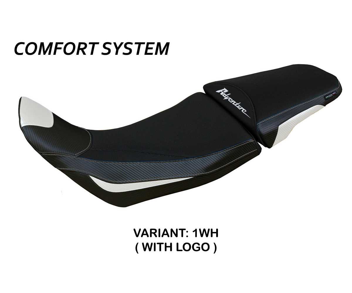 Seat cover Deline Comfort S White WH + logo TPZ Honda Africa Twin 1100 2020 2023