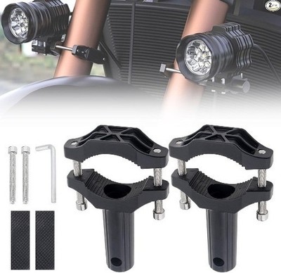 2pcs Front Fork Lamp Mount Pole Brackets, Headlight Fog Light Mounting Holder, E