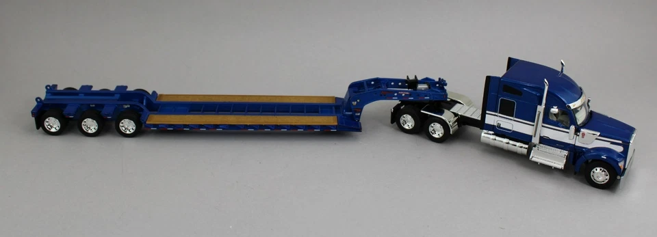 DCP 1:64 *BLUE* Kenworth W990 Midroof w/Fontaine Tri-Axle Lowboy Trailer - Image 2 of 2