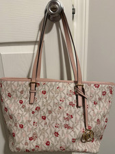 Michael Kors MK Signature Floral Tote Beige/P...