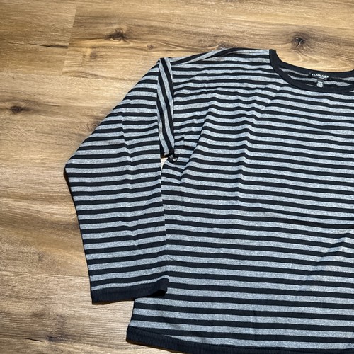 Eileen Fisher PETITE SIZE LARGE a righe accogliente spazzolato spugna girocollo box-top - Foto 2 di 12
