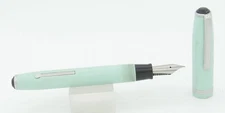 Esterbrook Pastel Turquoise & Chrome Fountain Pen - 1555 Gregg Fine Nib - 1950's
