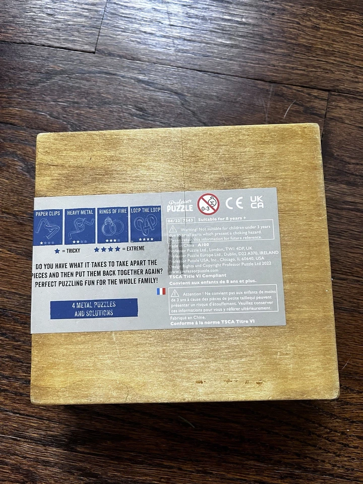 Professor Puzzles Cuatro Gruesos Rompecabezas de Metal Pinzas Cerebrales Foto 3 de 3