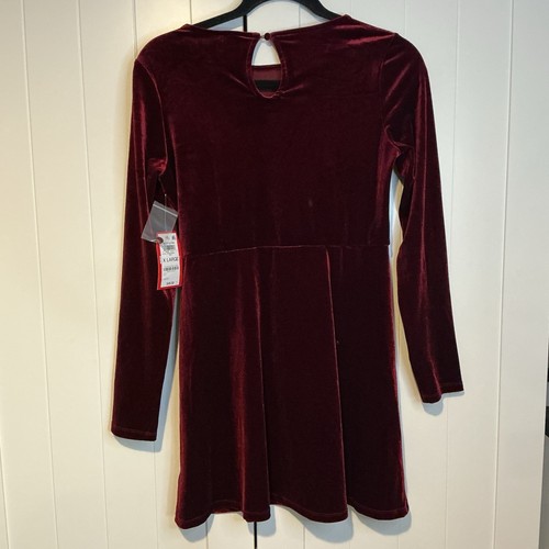I.N.C. International Concepts Girls Velvet Long Sleeve Dress, Size XL(16) Burgun - Bild 6 von 6