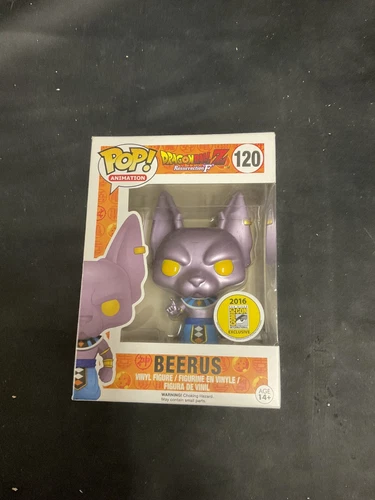 Funko Pop! Dragon Ball Z: Metallic Beerus #l120 SDCC 2016 exclusivo con 