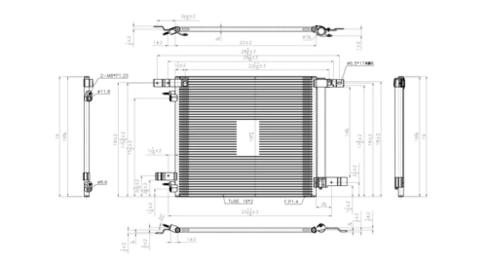 Condensador de CA para Cadillac SRX 10-15 con receptor y secadora (PFC) Foto 2 de 2
