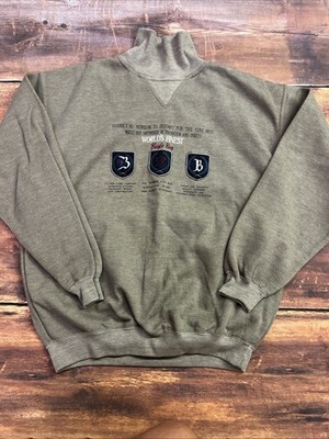 Vtg khaki/greenish Colored Bugle Boy Sweatshirt Mock Neck Sz M