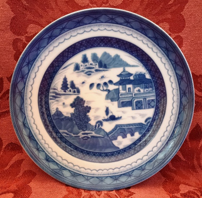 Mottahedeh Blue Canton Ceramic 6-7/8'' Bread Plate - Excellent!