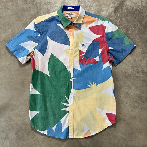 Camisa Original Pingüino Para Hombres Talla M Heritage Calce Ajustado Botones Colorida - Imagen 1 de 9