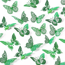 3D Butterfly Wall Decor - 48 Pcs, 4 Styles, 3 Sizes, Removable Stickers for Birt
