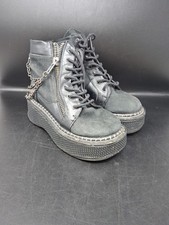 DEMONIA Emily 114 Black Canvas 2 Platform Pun...