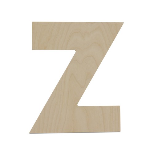 Wooden Letter Z 12 inch, Unfinished Large Wood Letters for Crafts | Woodpeckers - Picture 1 of 12