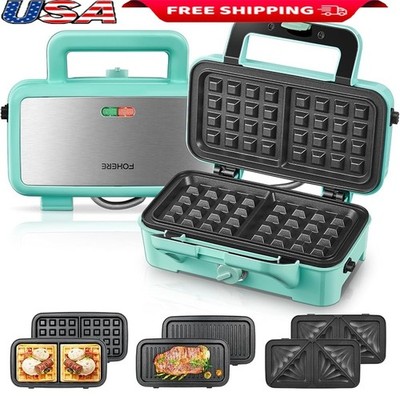1200W 3in1 Sandwich Maker Waffle Grill Non Stick Plates Portable Compact New