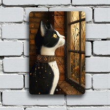 Black Cat Metal Sign 8x12 Inch Wall Decor
