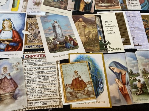 VTG LOT Holy Prayer Mass Card Jesus Mary Saints Child Infant Of Prague Catholic - Picture 10 of 24