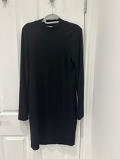 BB Dakota Steve Madden Black Ribbed Long Sleeve Bodycon Dress Size L