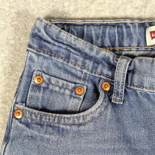 Levi’s 502 Regular Taper Jeans Girls 8 Medium Wash Sport Tape Cuff Preppy Y2K - Picture 5 of 10