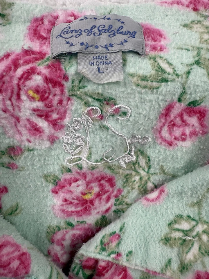 Camisón de ballet grande Lanz Of Salzburg Nantucket rosa suave 100 % ALGODÓN FRANELA Foto 4 de 4