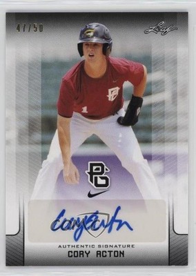 2017 Leaf Perfect Game National Showcase Black 47/50 Cory Acton #BA-CA1 Auto 1c1