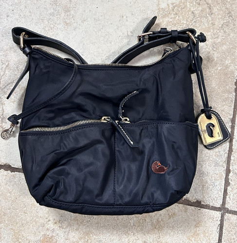Vintage DOONEY & BOURKE Black Shoulder Bag Pink Lining Old Money Y2K Purse - Picture 1 of 18