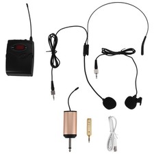 Microphone Set with Head-Wear + Lavalier Lapel Mics Transmitter Receiver3848