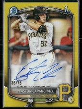 2025 Bowman Chrome #CPA-ECA Easton Carmichael Yellow Auto #/75