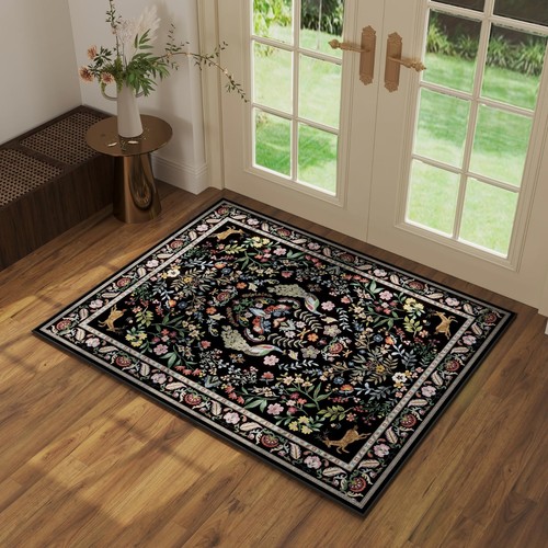 Entryway Rug 2x3 Rug Door Mat Indoor Entrance Washable Rug Small Non-Slip Low...