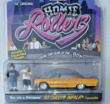 GREENLIGHT 1:64 HOMIE ROLLERZ 1963 CHEVY IMPALA CONVERTIBLE & HOMIE FIGURES NEW!