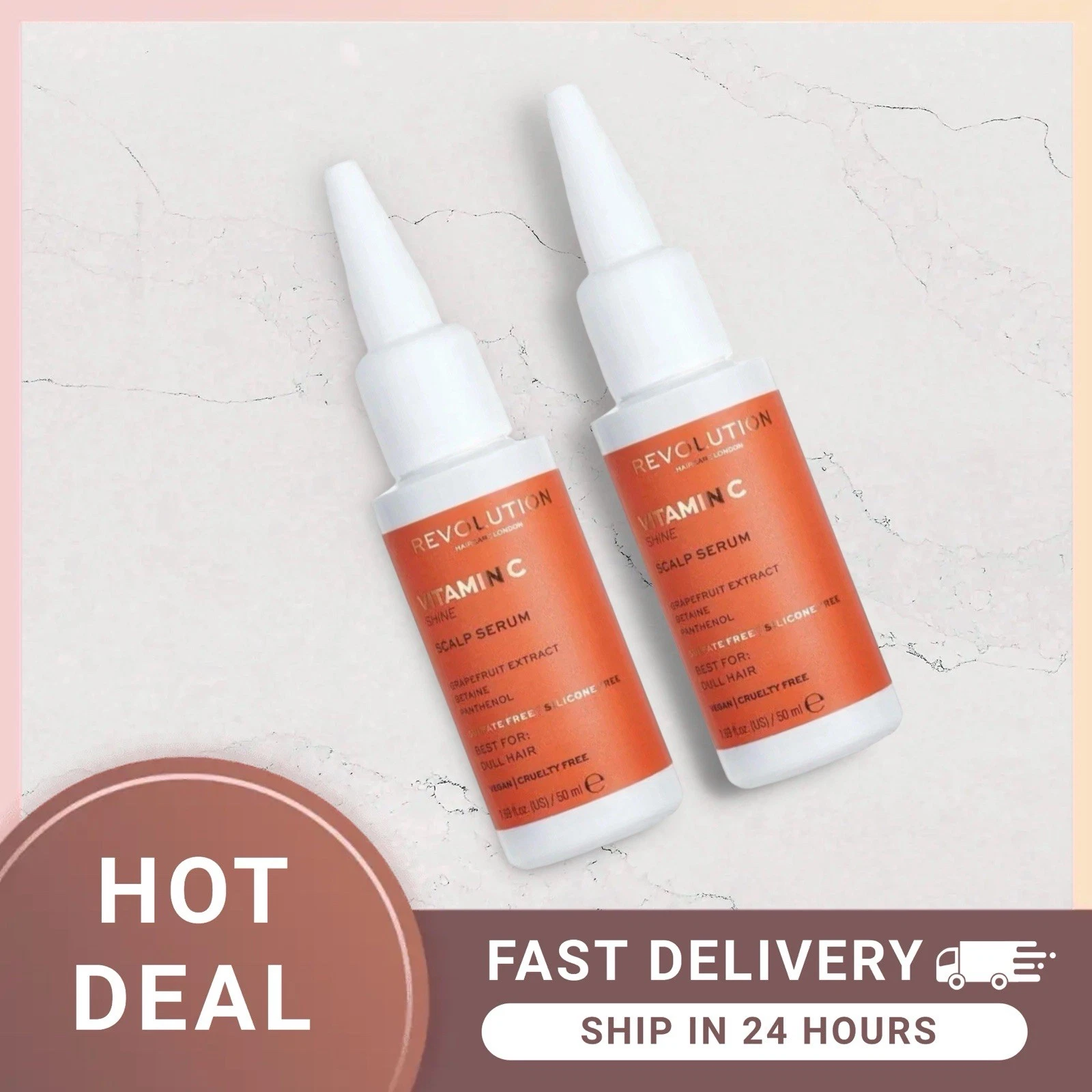 Revolution Haircare Vitamin C Shine Scalp Serum 50 Ml -2 Pack RRP £20