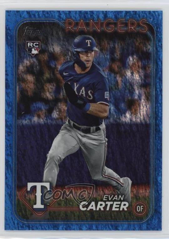 2024 Topps Series 1 Blue Holofoil 927/999 Evan Carter #280 Rookie RC 8mm