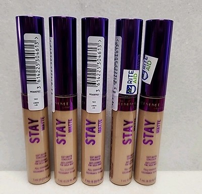 5 Lot - Rimmel Stay Matte Soft-Matte Full Coverage Concealer #142 Linen 