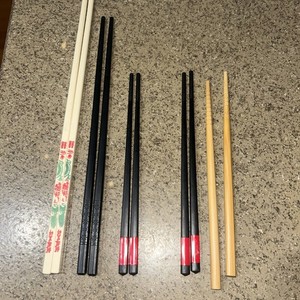 5 Pairs Chopsticks - Black /white Brown