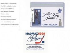 Larry Hillman Toronto Maple Leafs AUTOGRAPH AUTO SIGNED INDEX HOCKEY CARD COA