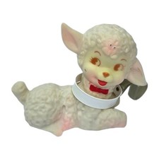 Vintage Squeaky Lamb Rubber Toy Nursery Toddler Collectible Decor
