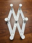 Vintage White Plastic Expandable Coat Rack Hanger Wall Mounted Accordion