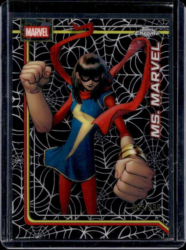 2026 Topps Chrome Marvel Comics Ms. Marvel Spider-Web Refractor #/399
