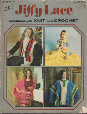 VTG Jiffy -Lace Combined CROCHET & KNIT PATTERN - Book 17440