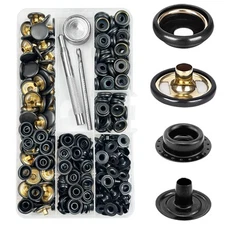320PCS Stainless Steel Snaps 15mm Snap Fasteners Kit Heavy Duty Snap Button P...
