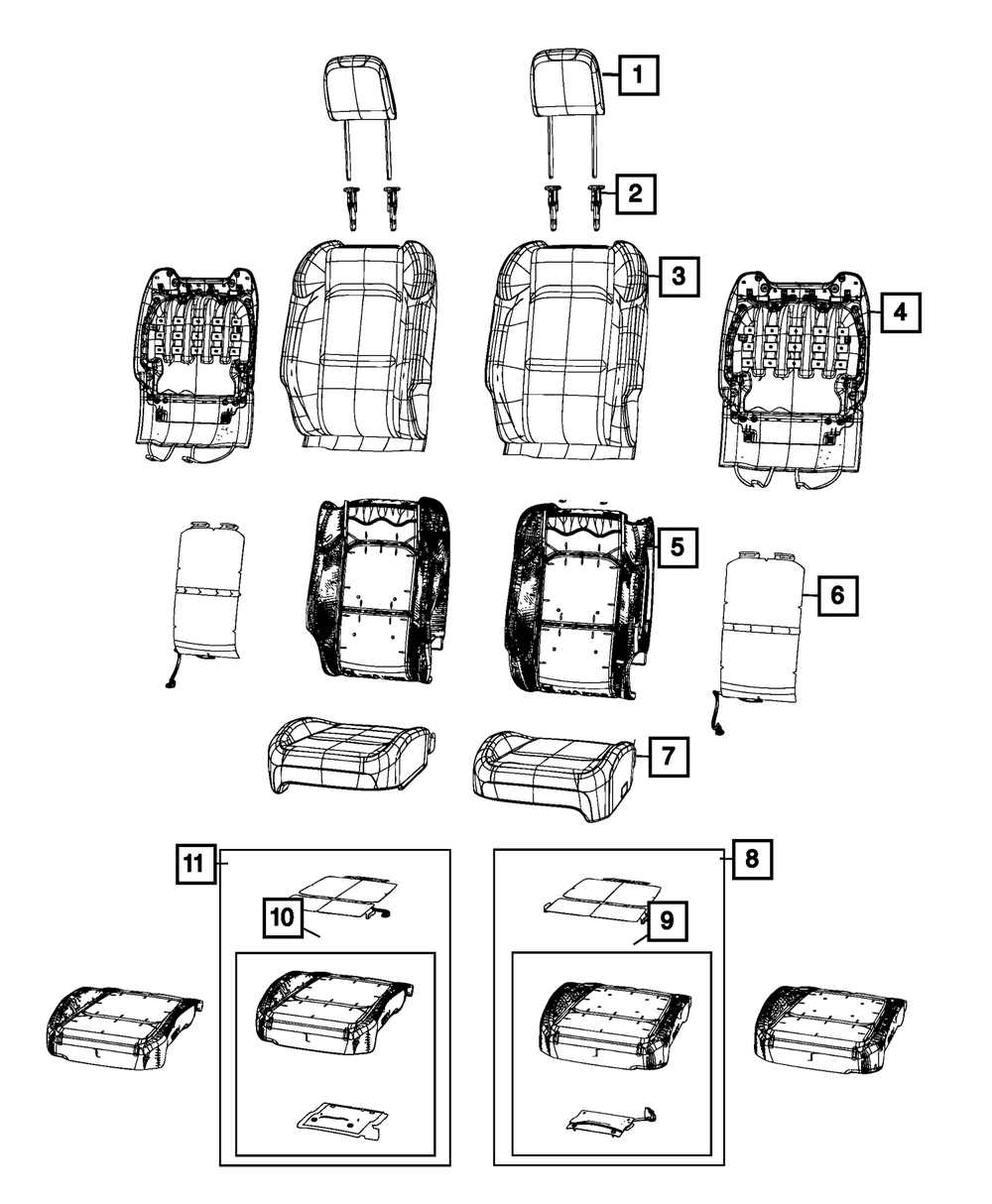 Genuine Mopar Front Seat Back Cover Left 7EQ69LA3AA