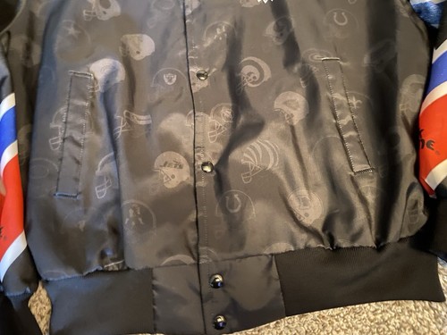 Vintage Rare NFL Super Bowl 26 XXVI Chalk Line Fanimation Satin Bomber Jacket Size L - Bild 3 von 23